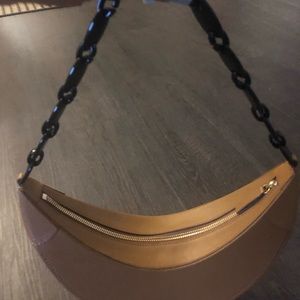 Beautiful Rejuna Pyo leather Banana purse with black shoulder strap